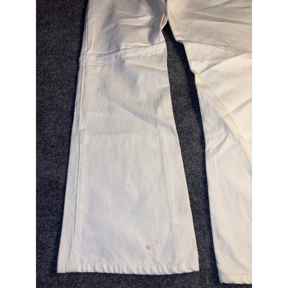 FCUK Bootcut Jeans Womens 32 White Denim Light Wash Grunge Streetwear Button Fly - Picture 9 of 11